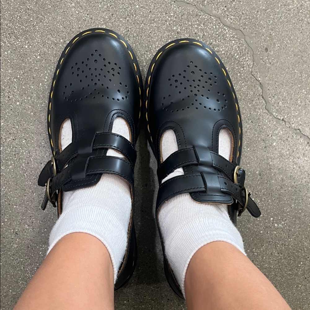 Dr Martens Black Leather Mary Janes Women's Shoes